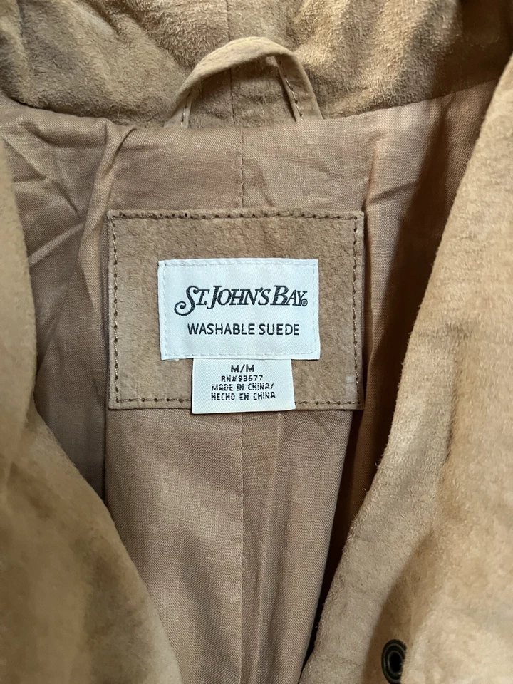 Ladies Suede Beige Blazer Saint John’s Bay NWOT *washable* Size M - Image 2 of 4