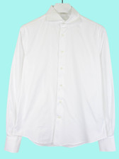 SUITSUPPLY Extra Slim Fit Formal Shirt Men's MEDIUM White Button Cutaway Collar