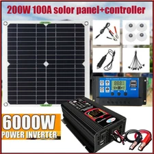 6000W Complete Solar Panel Kit Solar Power Generator 100A Controller System US