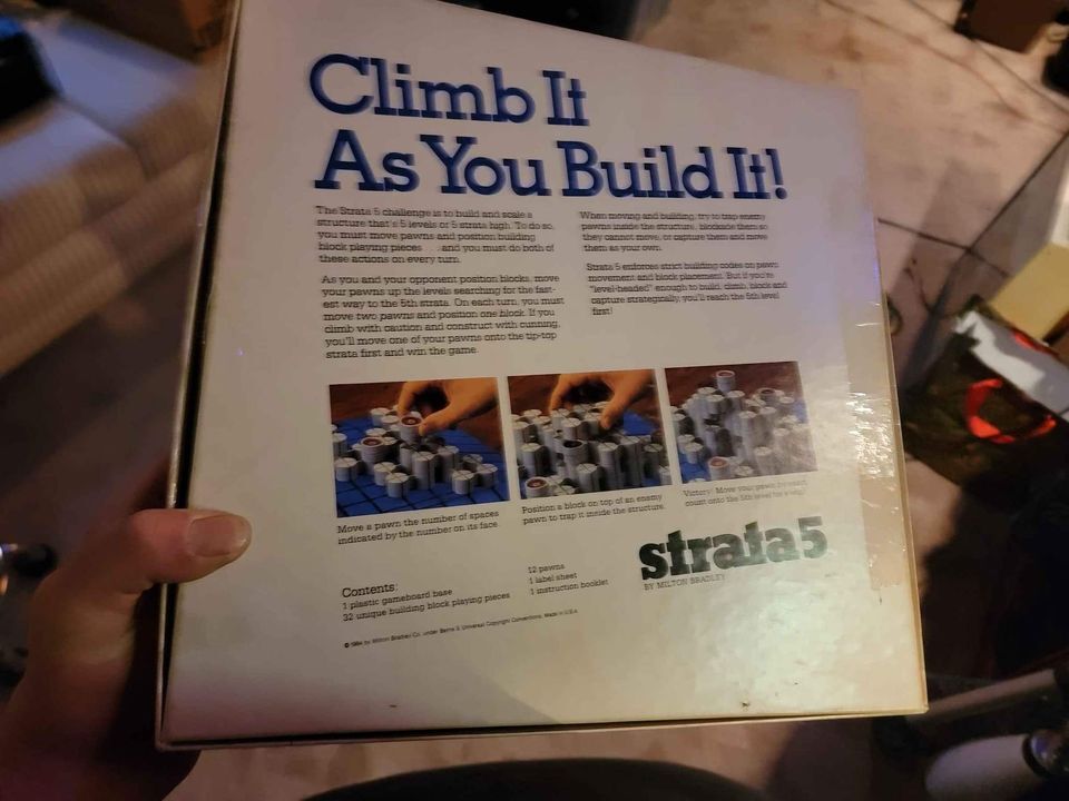 Vintage Strata 5 Milton Bradley 1984 Uniquely Cool Board Game Complete 