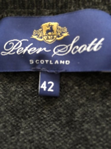 Peter Scott men's charcoal color wool v neck sweater xl - Picture 3 of 3