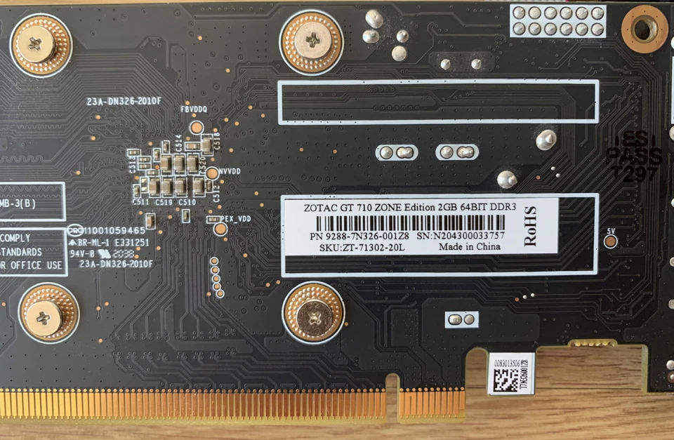 ZOTAC GeForce GT710 2Gb DDR3 GRAPHICS CARD - Image 4 of 4