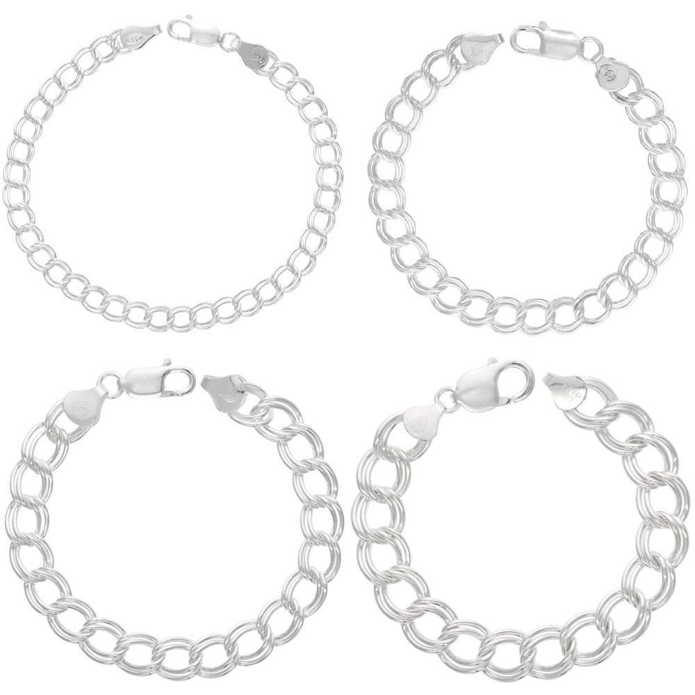 Italian 925 Silver Bracelet 5mm Diamond-Cut Cuban Link Curb Made In Italy 8.0 - Foto 3