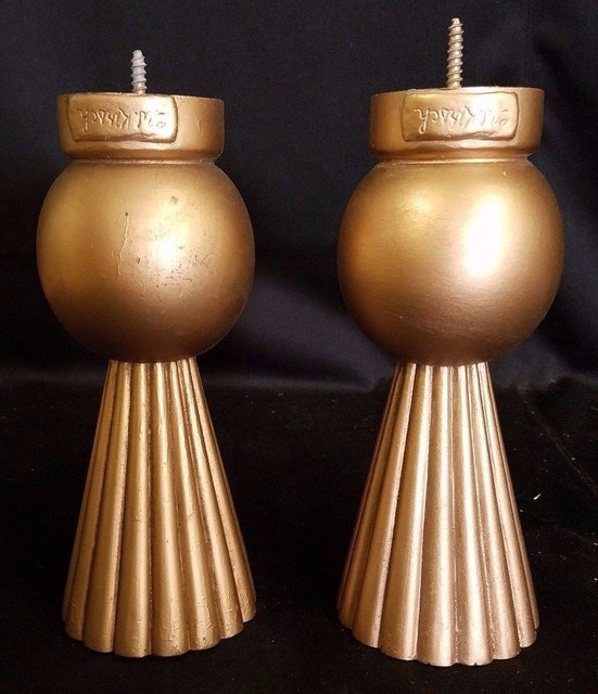 Kirsch New Finials Retro Gold Set of 2 eBay
