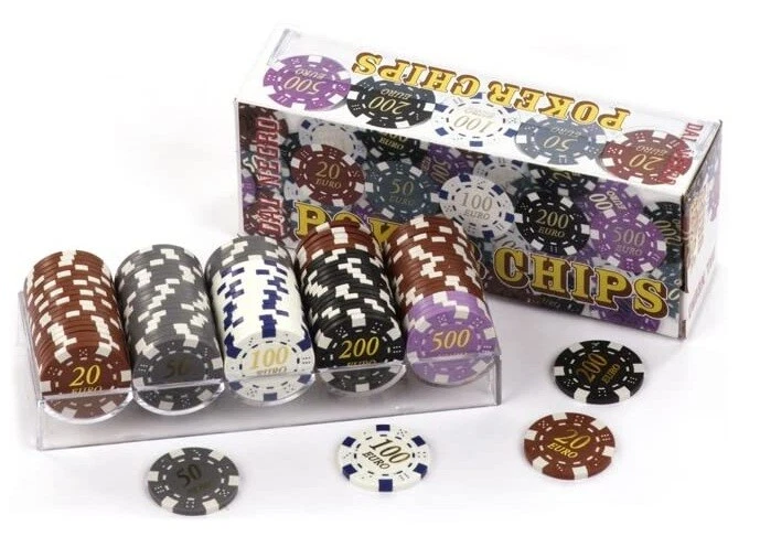 Fiches Chips Stampigliate 100 Pezzi mm 40 Peso 11,50 Dal Negro 2092 Confezione