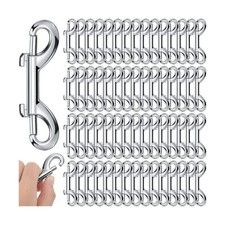 Therwen 60 Pcs Double Ended Snap Hooks for Dog Leash Heavy Duty Bolt Snap Zin...