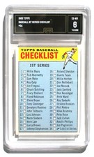 1966 TOPPS BASEBALL CARD #34  1st CHECKLIST - UNMARKED / GMA GRADED 6  EX-NM