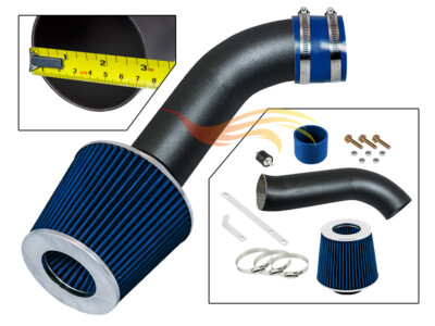 RSG Chrome & Blue Short Ram Intake Kit For 97-03 Dodge Durango/Dakota (3.2L To 5.9L V8)