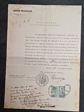 GERMANY BRITISH CONSULAR CERTIFICATE STAMP EGYPT JUNKERS AIRCRAFT ENGINEER 1932