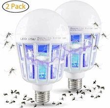2 Pcs Bug Zapper Light Bulb Mosquito Insect Killer Lamp Indoor Outdoor Fly Trap