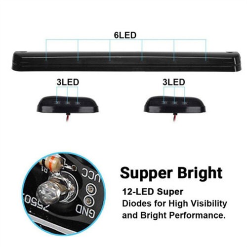 LED Lights Cab Roof SUV Truck For 07-13 Chevy Silverado GMC Sierra Smoked Lens - Picture 5 of 9