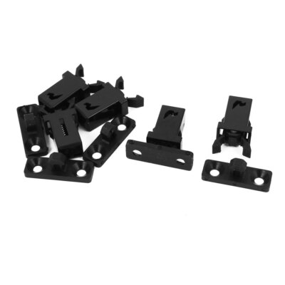 Cabinet Cupboard Plastic Non-Magnetic Push Touch Latch Black 20mm Length 5pcs