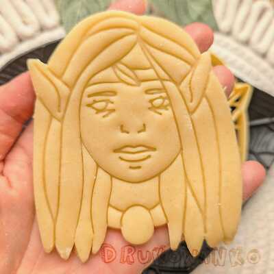 Female Sorceress Priest Magic Elf Character Medieval Fantasy DnD Cookie Cutter