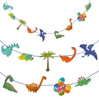 Dino Girlande Dinosaurier Banner Kinderzimmer Deko Kinder Geburtstag Party Junge