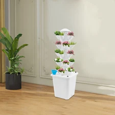 25-Plant Vertical Tower Garden System Hydroponic Growing Kit Gardening Mechanism