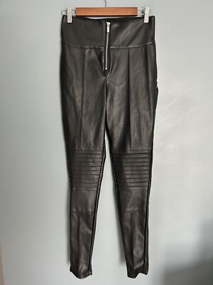 NWT Manier De Voir Vegan Leather leggings Black Size 10