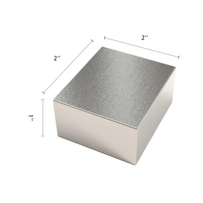 ZFD Block Magnet N52 Grade Industrial Magnet 2x2x1'' N52 550LB/250KG Neodymium