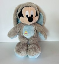 Disney Store Easter Mickey Mouse Bunny Plush 15" Gray/Blue Eggchick belly w/seal
