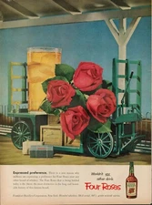 1953 Four Roses Whiskey Alcohol Vintage Print Ad Frankfort Distillers Corp USA