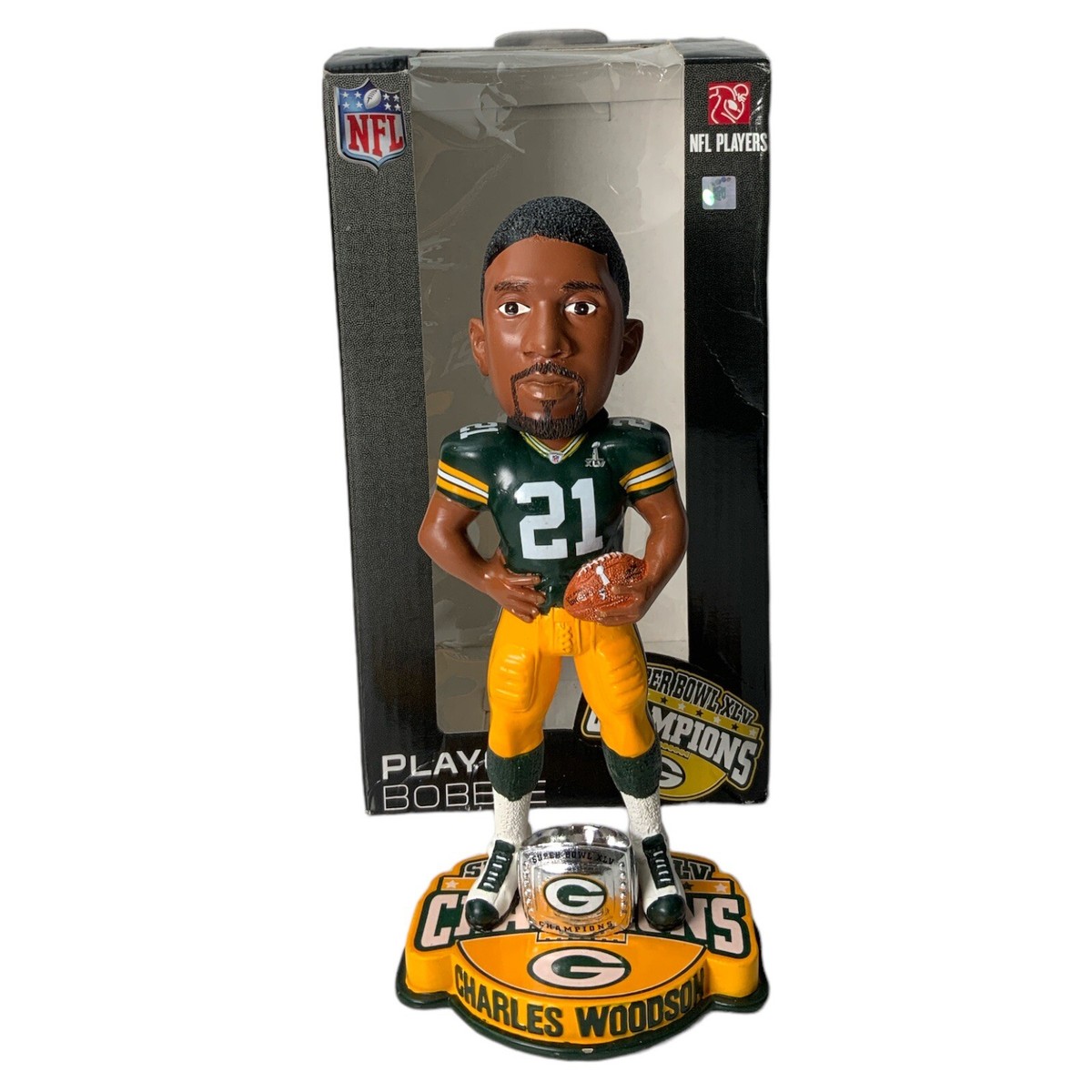 チャールズ・ウッドソン Charles Woodson NFL フィギュア Charles Woodson Super Bowl XLV Green Bay Packers Championship Ring
