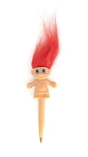 Troll Doll Ink Pen Vintage Good Luck Red Hair  Works!