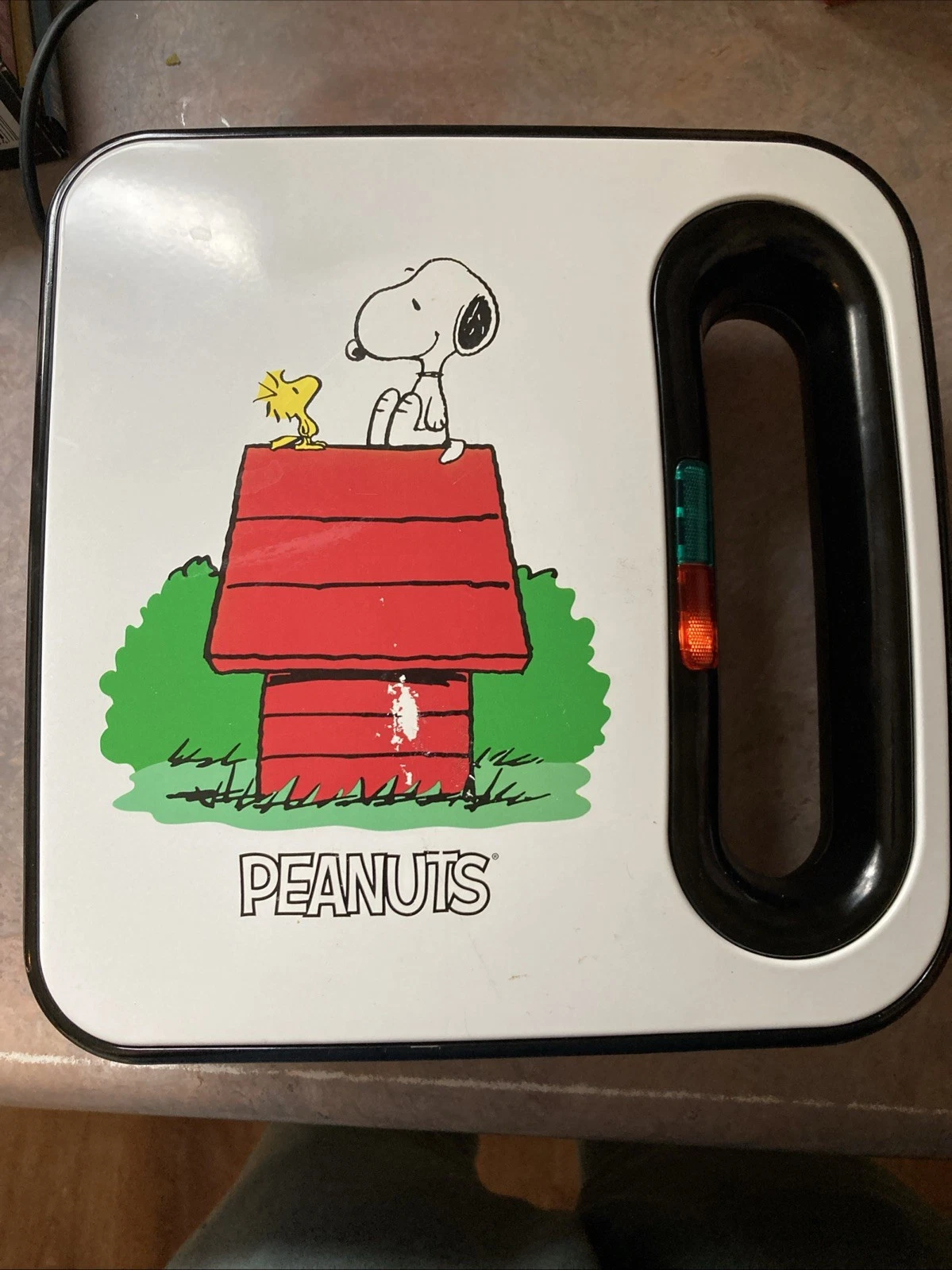 Peanuts Grilled Cheese Sandwich Maker Snoopy Woodstock Panini Snacks-GUC Works!