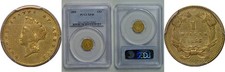 1855 One Dollar Gold Coin PCGS XF-40
