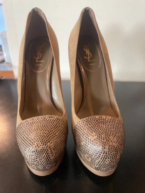 Saint Laurent Animal Print Suede Heels for Women for sale | eBay display picture 1