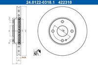 2X ATE Bremsscheibe 24.0122-0318.1 FüR Mazda DL DJ MX 4 RF Targa ND ND2E ND5R