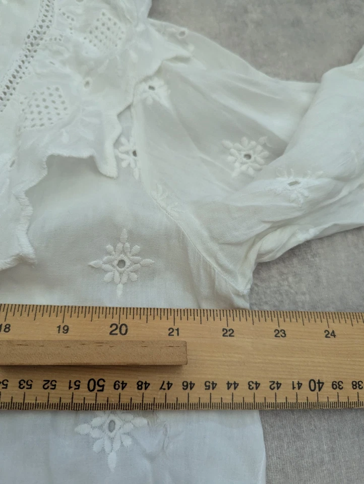 Zara Blouse Womens L Tunic Boho Romantic Peasant Embroidered Shirt Top Fairy - Image 3 of 4