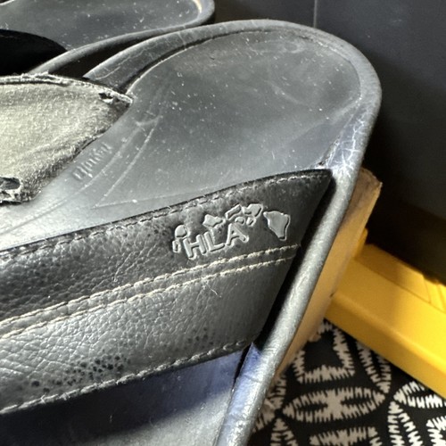 Chanclas OluKai Tanga Para Hombre 13 Negras Playa Cómodas Informales Sin Cordones - Imagen 5 de 15