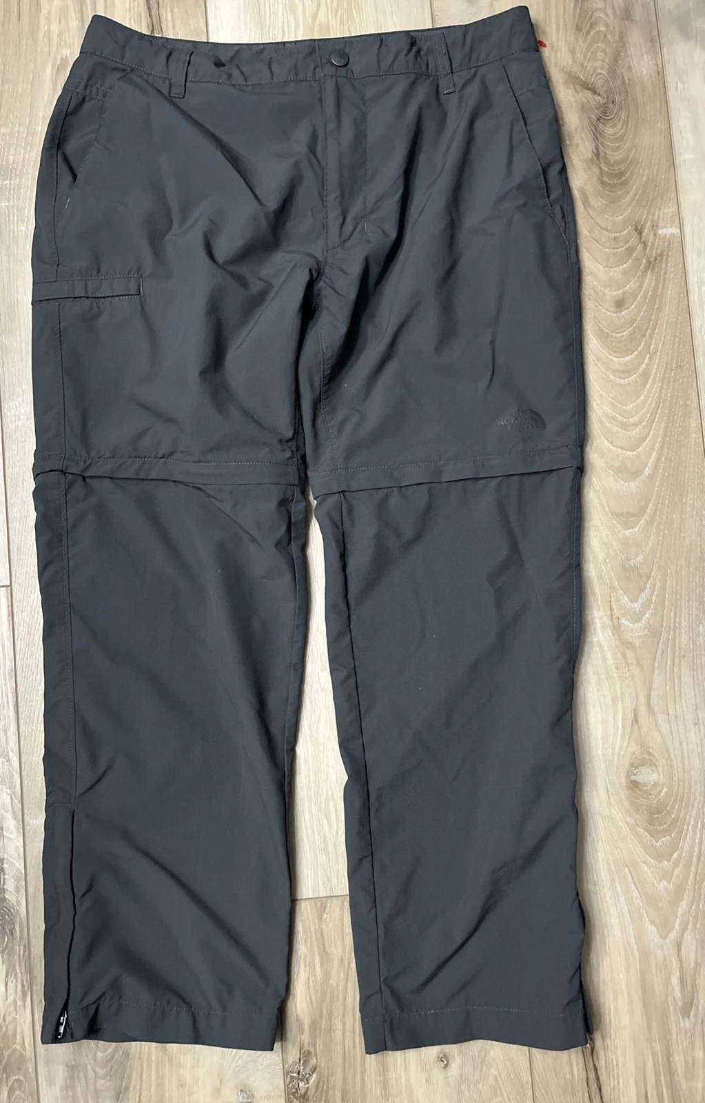 North Face Mens Paramount Convertible Pants Hiking Zip-Off Shorts Gray Size 36