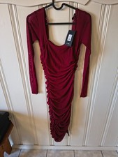 Fashion Nova Wine Color Midi Dress