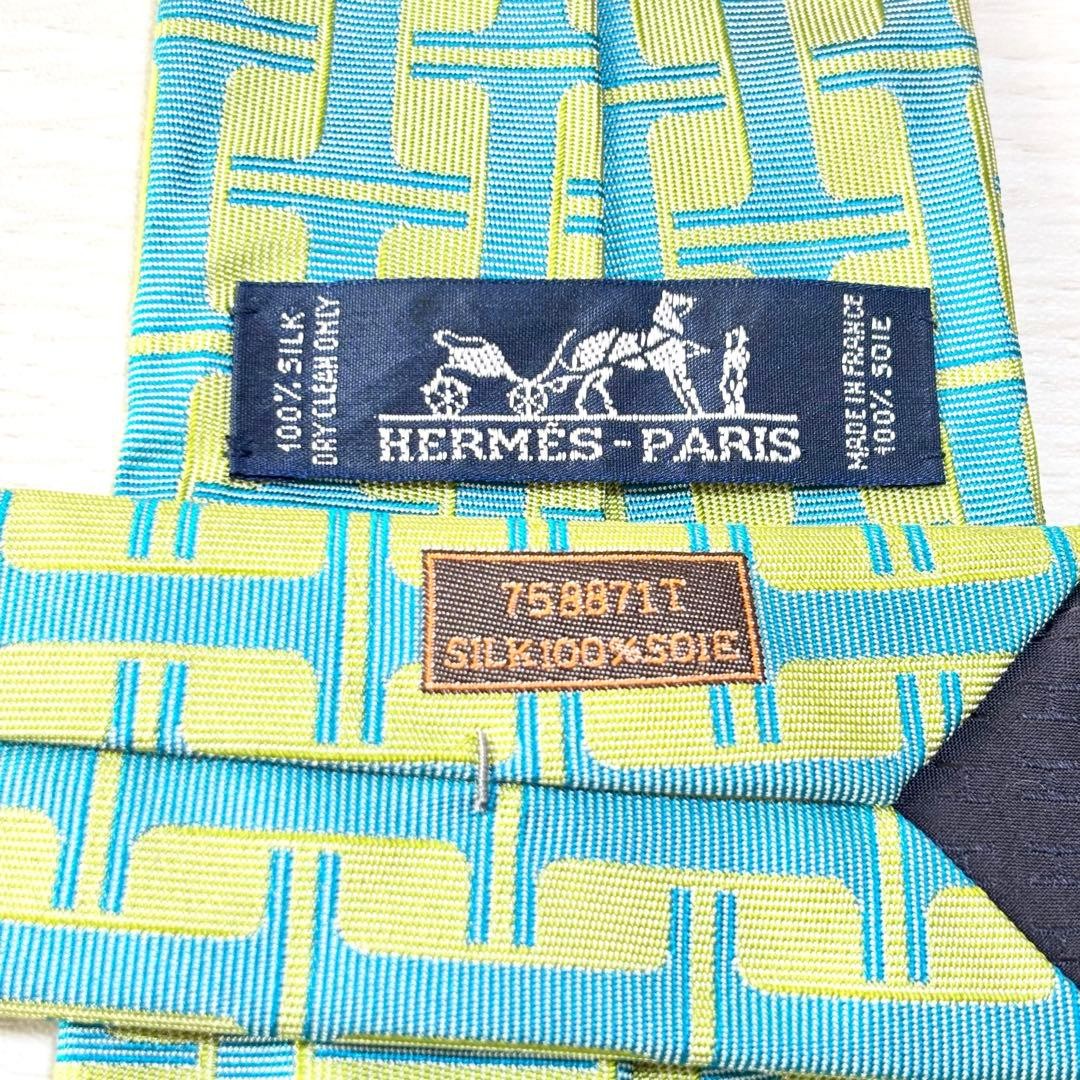 HERMES H pattern superb condition geometric tie m… - image 6