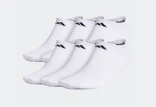 adidas Men's Superlite No Show Socks (6-Pair) White/Black X-Large (12-15)