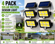 4 PACK Outdoor Solar Powered Floodlight Motion Sensor Security Light 1400LM LED