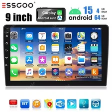9" Double 2 DIN Android14 Carplay 4+64G Car Stereo Radio GPS BT IPS Touch Screen