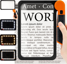 Large Magnifying Glass with Light, Full Page Magnifier 48LED Cold  Warm Light w