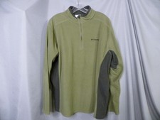 Columbia Fleece Pullover 1/4 Zip Mens XL Green Outerwear Activewear Hiking TB