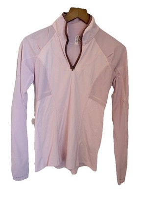 Lululemon Run Turn Around Half Zip Pullover Pink Size 6 Thumbholes Running Top