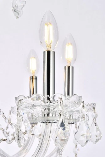 Elegant Lighting Verona 43" 25 Light Royal Crystal Chandelier in Chrome - Picture 5 of 6