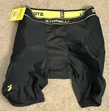 Storelli Shorts Adult L Black BodyShield Sliders Soccer Goalkeeper Padded w Tag