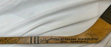 1966-67 BOBBY HULL GAME USED HOCKEY STICK BLACK HAWKS TEAM-SIGNED X 12 PSA, SGC