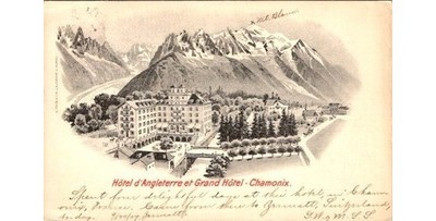 1907 Chamonix France HÃ ́tel dAngleterre Mont Blanc Postcard 4 Day Sojourn