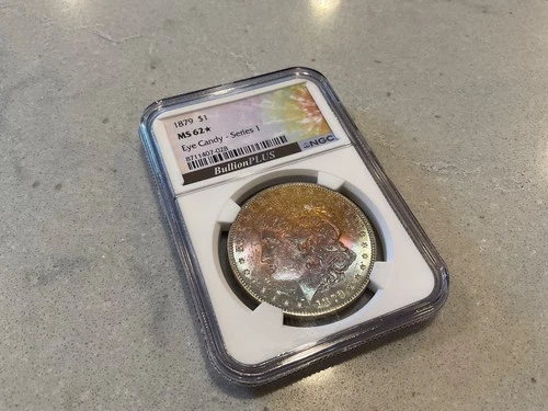 1879 Morgan Dollar MS 62 STAR ⭐️ NGC $1 Toned Bullion Plus Eye Candy Series 1