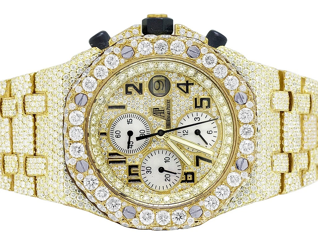 Audemars Piguet — Audemars Piguet Royal Oak Offshore 42MM 18K Yellow Gold Diamond Watch 39.5 Ct