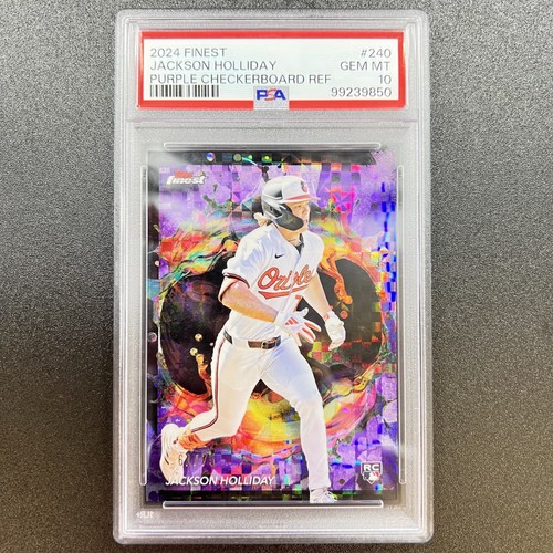 Jackson Holliday 61/75 RC Purple Checkerboard #240 PSA 10 2024 Topps Finest MLB