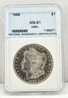 1886-P $1 Morgan Dollar DMPL Deep Mirror Proof Like NNC MS 90% Silver US Coin