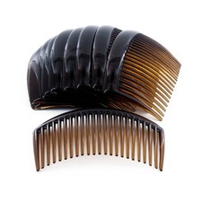 12PCD Brown Plastic Hair Side Comb 3.2 Inch Teeth Comb HairPin Clip for Women