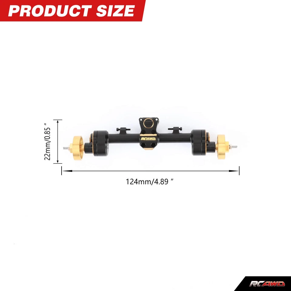 Eixo de portal traseiro de latão com eixo estendido de 6 mm engrenagem 12T para atualizações axiais SCX24 - Imagem 2 de 4
